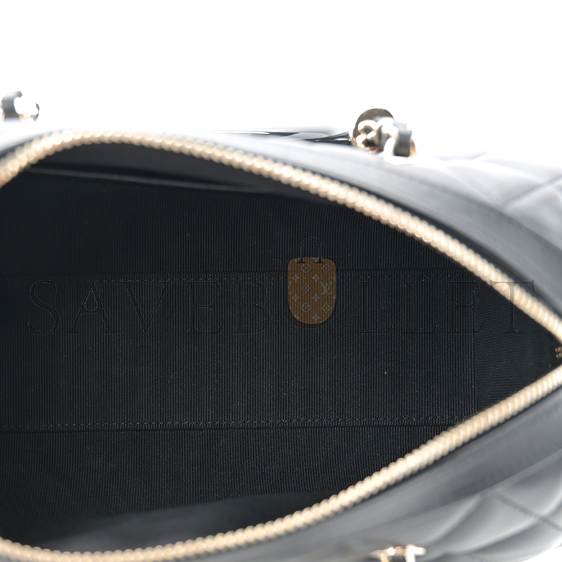 Ch*el master lambskin quilted mini bowling bag black (18*12*10cm)